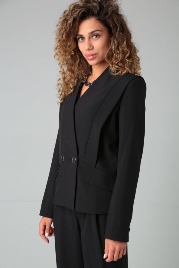 Купить черный брючный костюм женский Vilena Fashion 822