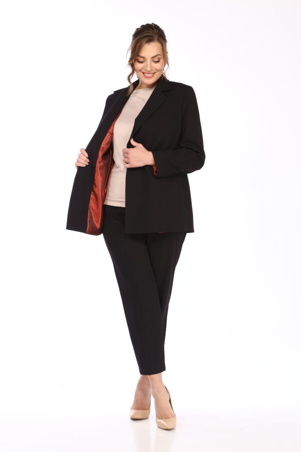 Купить деловой костюм женский черный Vilena Fashion 837