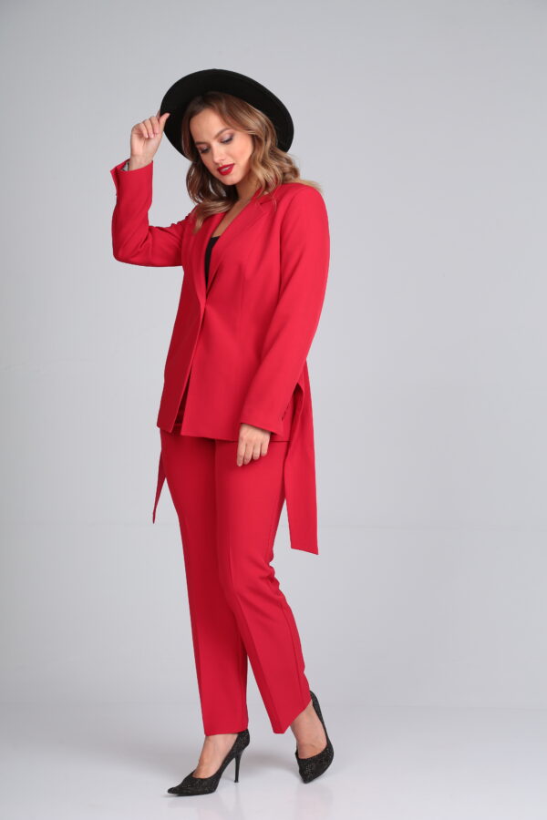 Купить красный брючный костюм женский Vilena Fashion 840