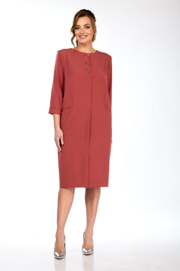 Купить платье прямое с рукавом Vilena Fashion 842 красный