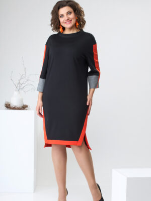 Платье Romanovich style 1-2465 оранжевый/ черный