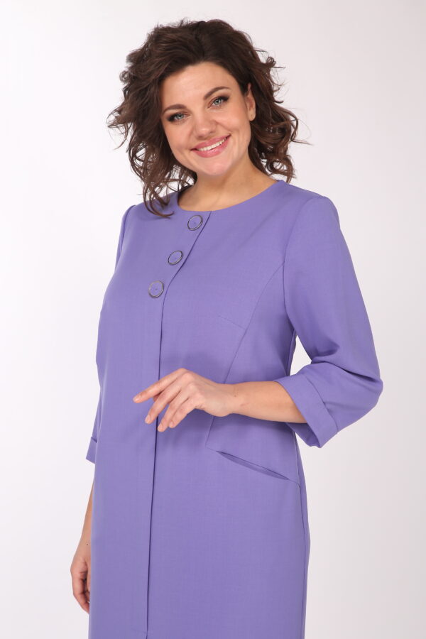 Купить платье прямое с рукавом фиолет Vilena Fashion 842