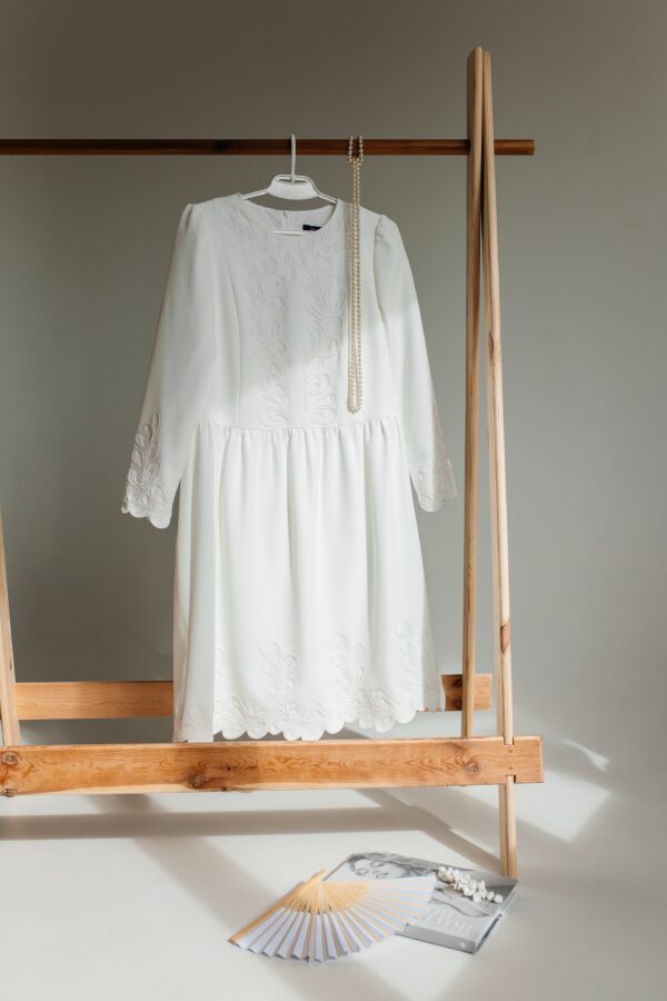 Купить платье нарядное ажурное URS 22-907-1 белое