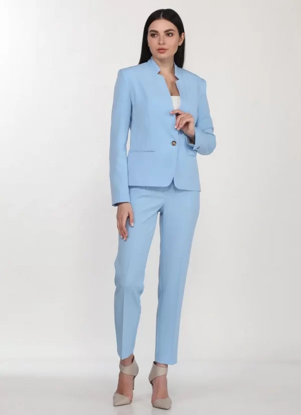 Купить деловой костюм женский Vilena Fashion 843 голубой