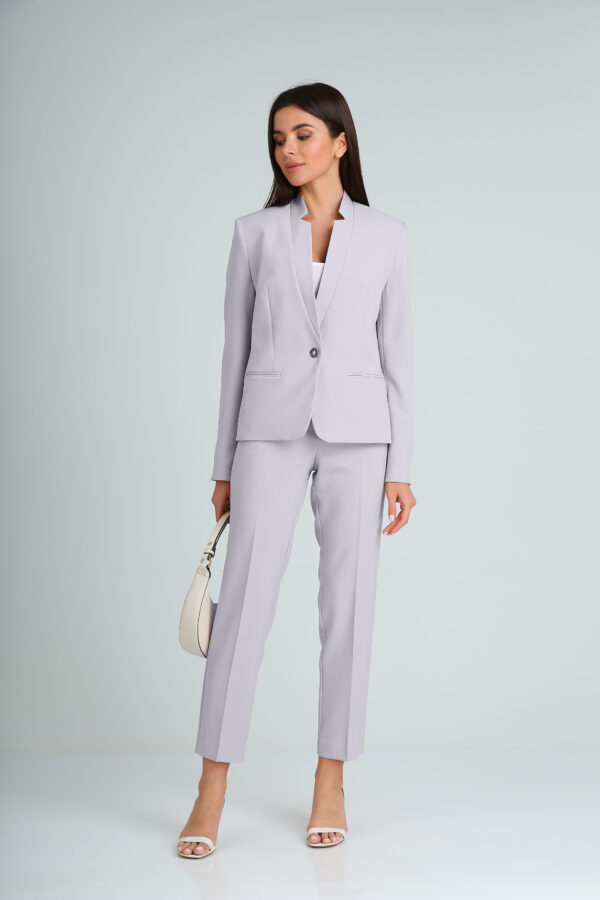 Купить деловой костюм женский Vilena Fashion 843 серый