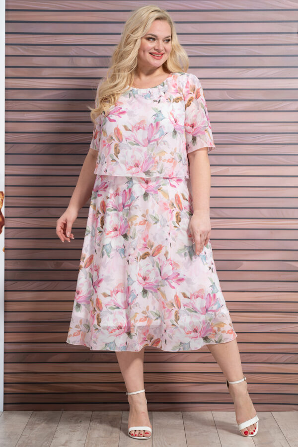 Купить платье летнее розовое в цветы Alani Collection 1925