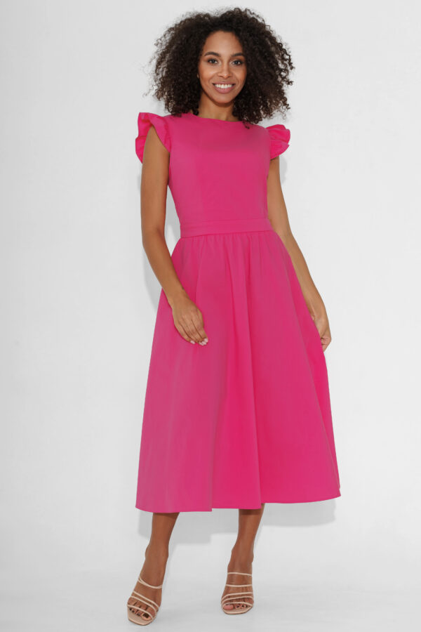 Купить летнее платье из льна URS 23-126-2 розовый