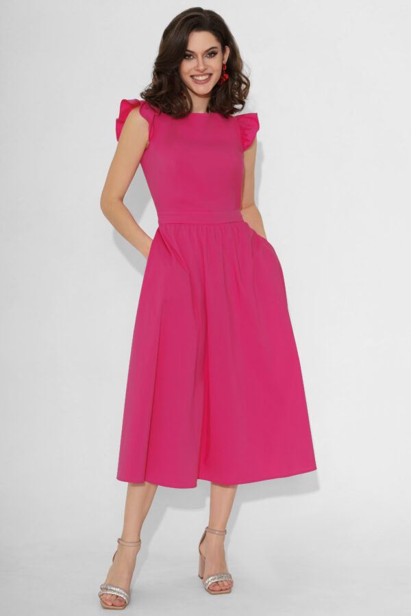 Купить летнее платье из льна URS 23-126-2 розовый
