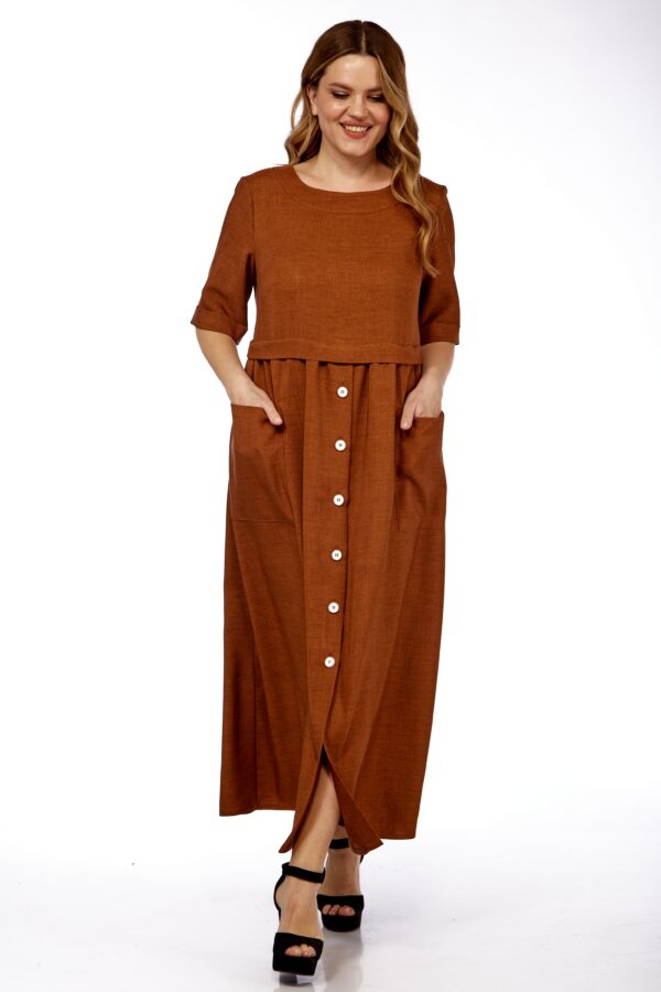 Купить платье женское большой размер Michel chic 2062 коричневый