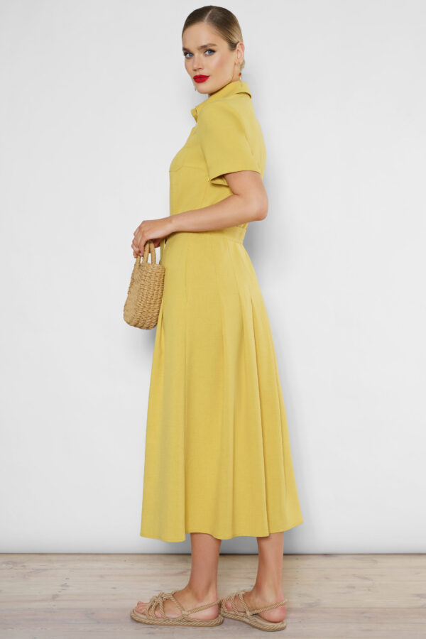 Купить летнее платье длинное URS 23-130-2 желтое