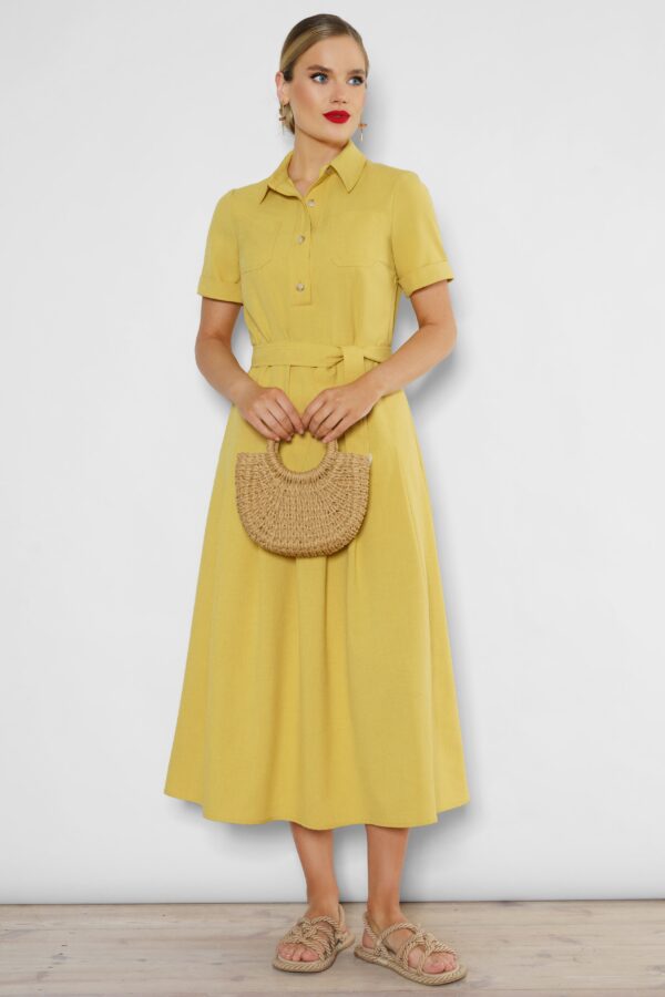 Купить летнее платье длинное URS 23-130-2 желтое