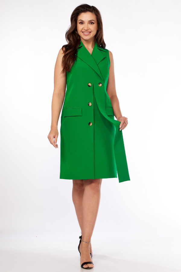 Купить платье жакет на запах Vilena Fashion 856 зеленый