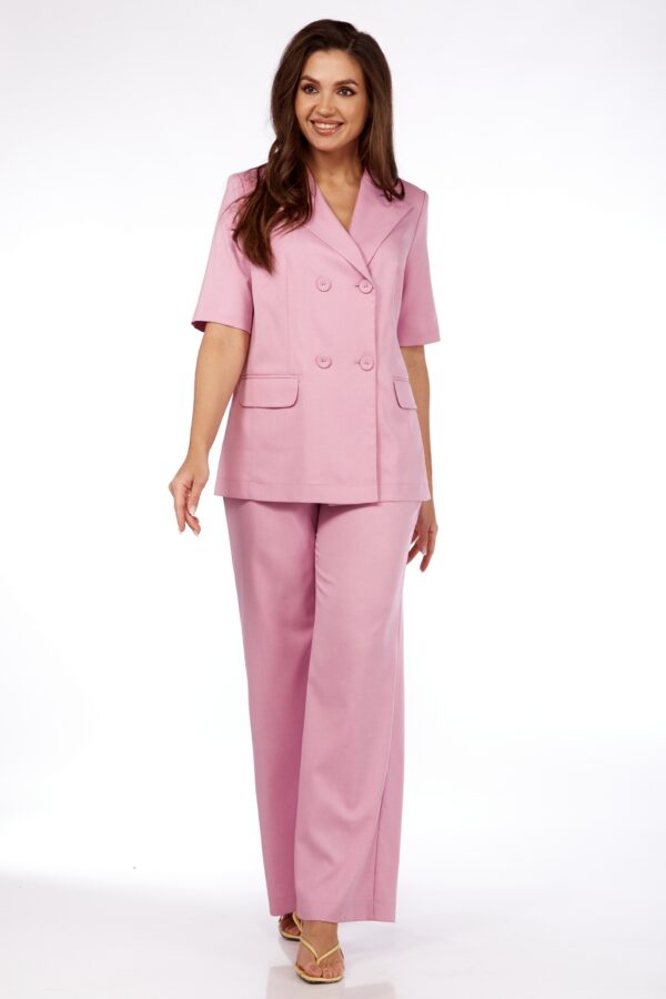 Купить брючный костюм женский Vilena Fashion 894 розовый