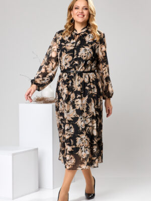 Платье Romanovich style 1-2597 чёрный/коричневый