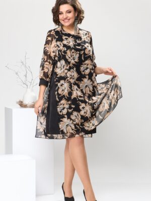 Платье Romanovich style 1-2628 коричневые цветы
