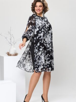 Платье Romanovich style 1-2628 черный/белый