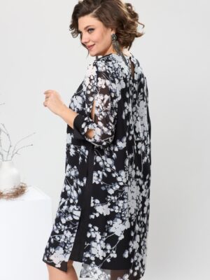 Платье Romanovich style 1-2628 черный/белый