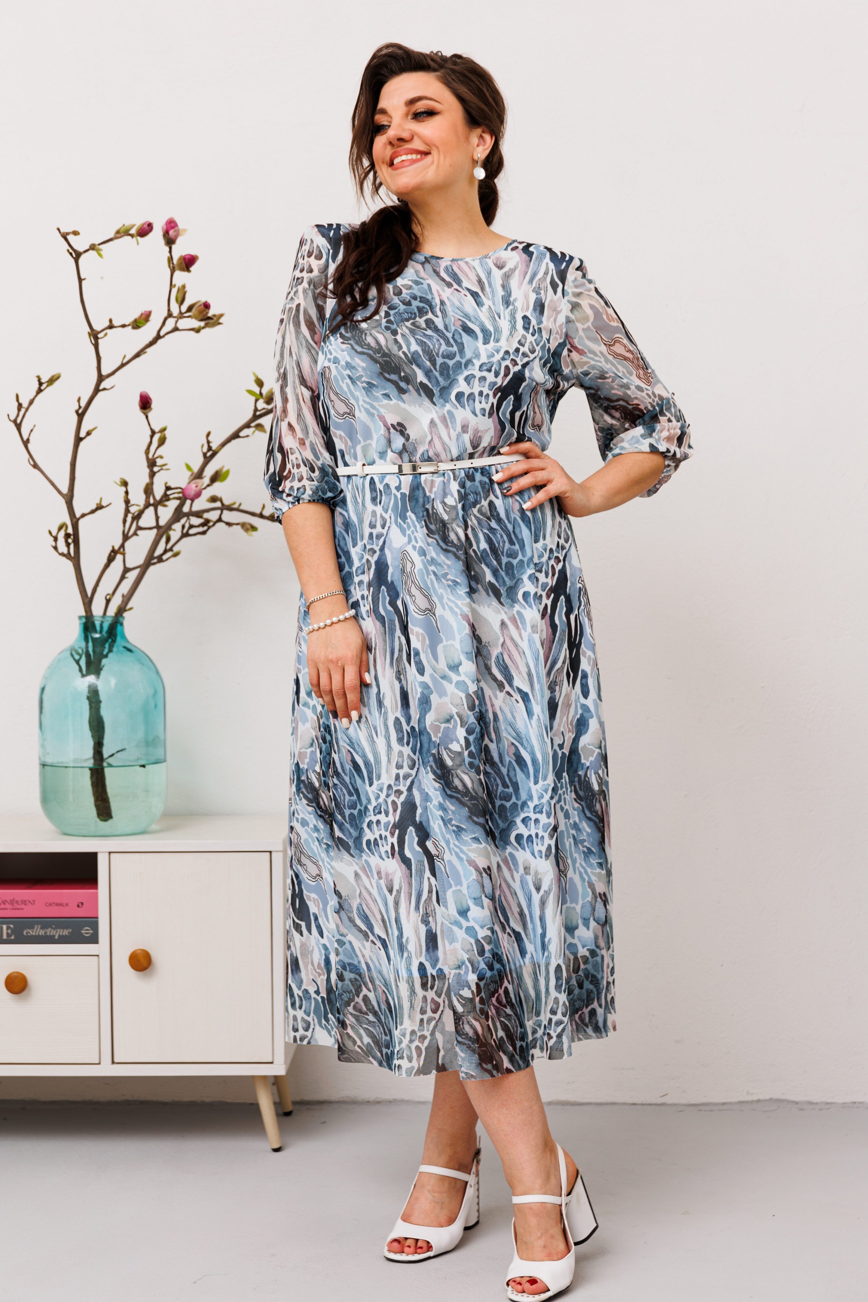 Купить платье Romanovich style 1-2607 женское серо-голубое