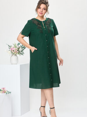 Платье Romanovich style 1-2657 тёмно-зелёный
