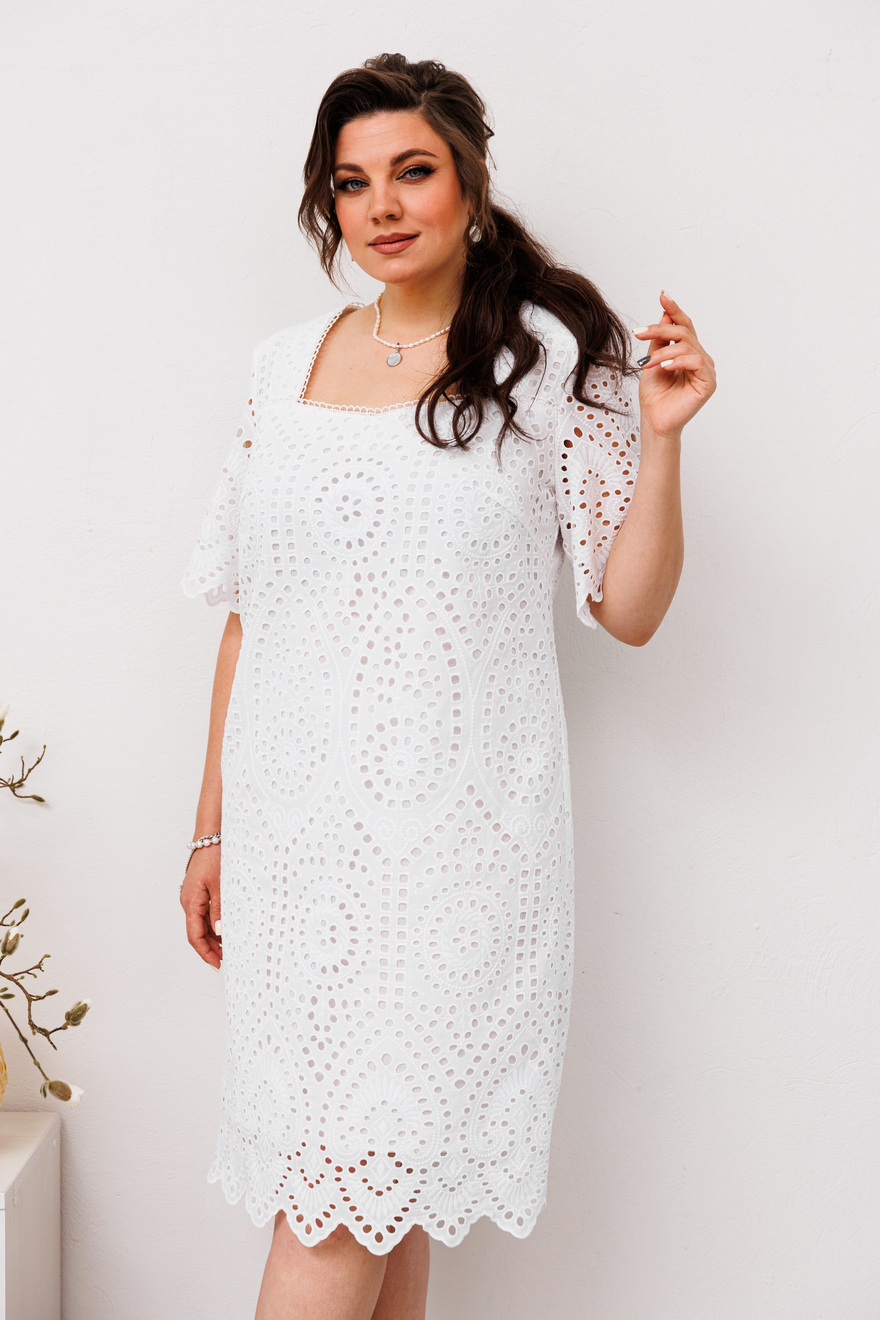 Купить платье Romanovich style 1-2678 белое шитьё хлопок