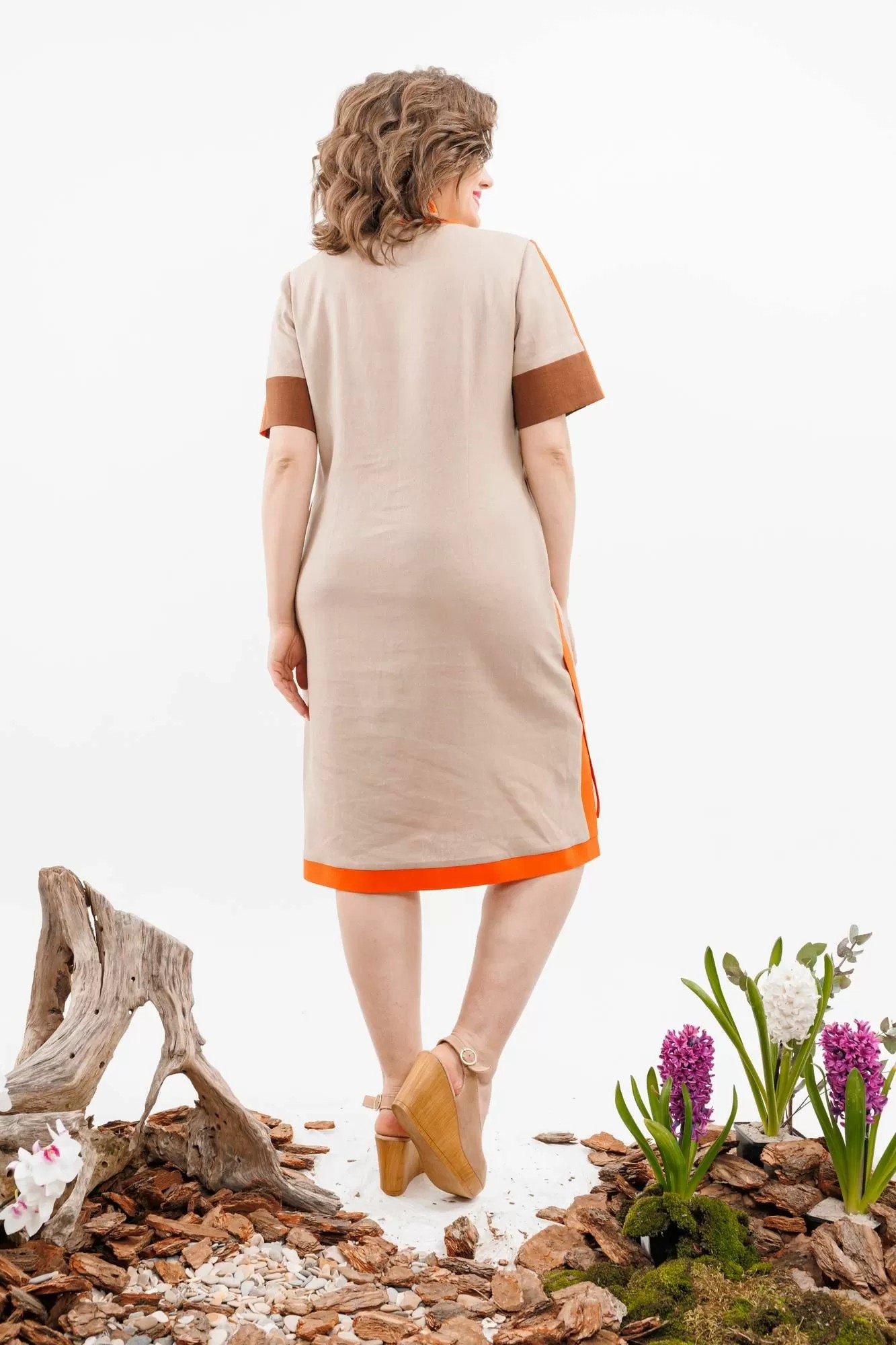 Платье Romanovich style 1-2519 беж/оранжевый
