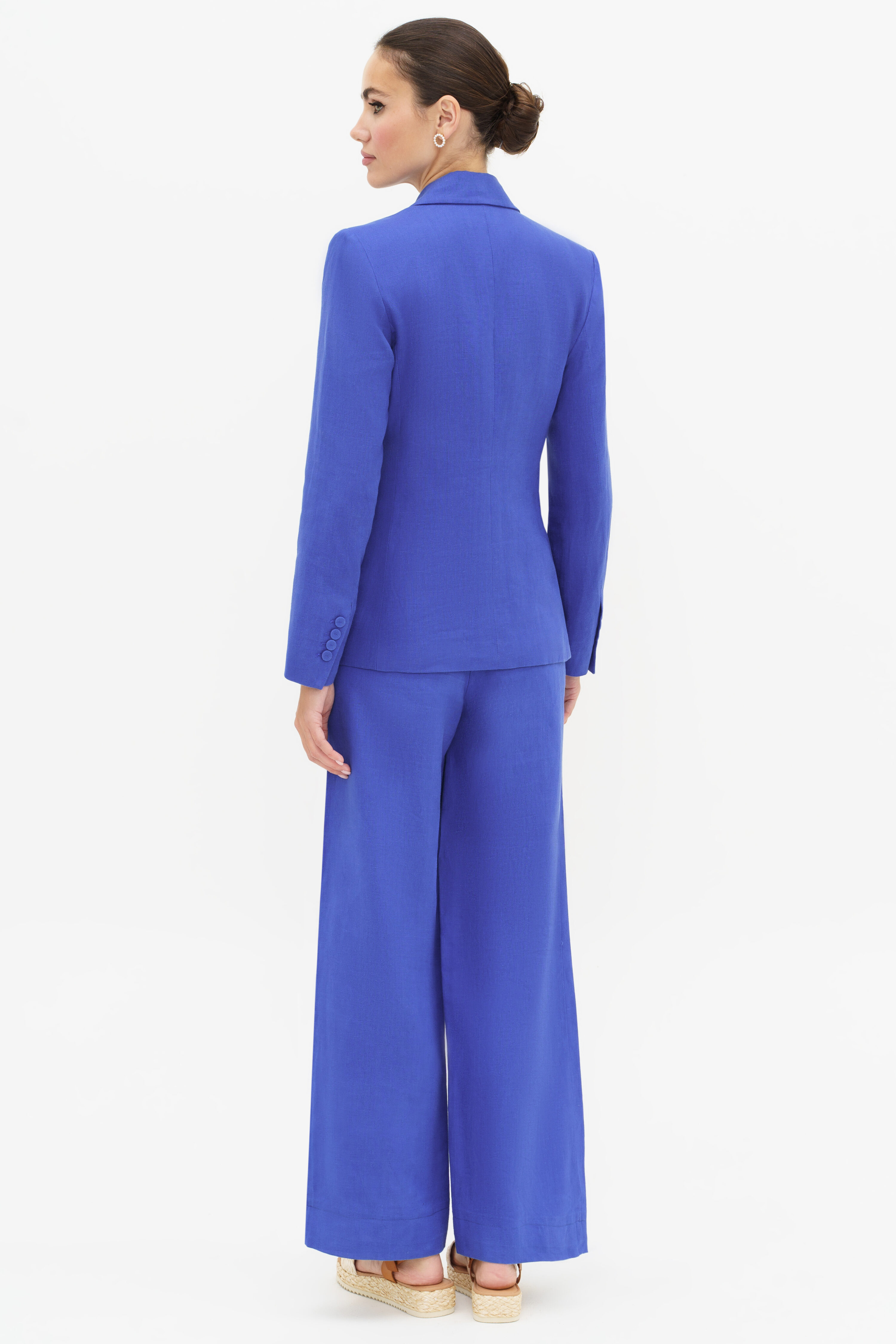 Купить костюм URS 24-340-1 женский льняной синий